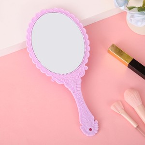 Miroir à main de maquillage rétro en or rose de luxe miroirs cosmétiques faits à la main de forme ovale <span class=keywords><strong>vintage</strong></span> de haute qualité pour femmes dames Art déco - Product Image 4