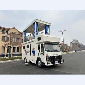 Camioneta <span class=keywords><strong>Camper</strong></span> HOWO 4X2 <span class=keywords><strong>4X4</strong></span> en Oferta, Carrocería de Fibra de Vidrio, Cama de Camioneta <span class=keywords><strong>Camper</strong></span>, Casa Rodante - Product Image 1