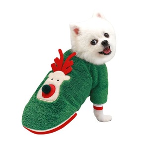 Gugou <b>Christmas</b> Pet <b>Outfit</b> Coral Fleece Dog <b>Cat</b> Two-legged Suit Holiday Clothing Winter Apparel - Product Image 2