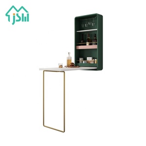 Mesa de Bar Plegable Pequeña para Apartamento, Diseño Jasiway, Blanca y Verde, Mueble Moderno para el Hogar - Product Image 6