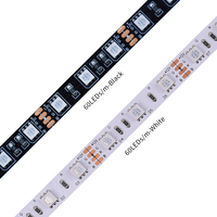 Bande lumineuse LED flexible RGB 5050 DC12V 24V 10mm 5M 60 LED/mètre IP20