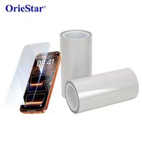 Rollo de Película de Vidrio Templado 9H HD con Pegamento de Doble Cara AB para iPhone Serie 17, Antihuellas y Resistente a Arañazos