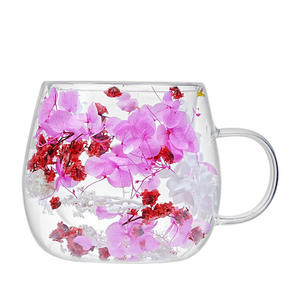 Taza de vidrio de doble capa, de alta estética, taza de té de vidrio de borosilicato, taza de flores de doble capa - Product Image 1