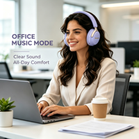 Audífonos Bluetooth de Color Pastel, con Almohadillas Suaves y Cómodas, Auriculares Inalámbricos Estéreo para Música, Estudio, Viajes y Correr