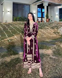 ชุดเดรสปาร์ตี้จากนักออกแบบดูท็อป - ผ้าท็อปชุด Plazzo & Dupata: งานปักเทียมเทียม Georgette หนักพร้อมแขนกระดิ่งแฟนซี - Product Image 6