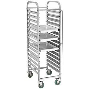 Stainless steel 15 16 tier bread bakery portion basin rack food trolley fast food basin collection rack trolley trolley