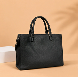 Bolso Tote Casual de Cuero PU Beige para Mujer, con Dos Asas, Correa para el Hombro, Cierre de Cremallera, Gran Capacidad para Viajes Diarios - Product Image 3