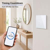 Interrupteur mural tactile intelligent Bingoelec EU avec panneau en verre, Wifi Tuya, compatible Google Alexa, 1 à 4 boutons, pour usage domestique