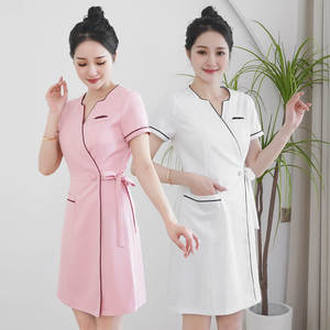 Ropa de trabajo profesional de estilo veraniego para técnicos de salón de belleza, bonitos uniformes de Spa de recepción de manga corta de diseño Simple - Product Image 1