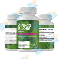 SUNI Großhandels preis Reine natürliche Pflanzen extrakte Ginkgo Biloba Extrakt Ergänzung 500mg Ginko Biloba Kapseln für Erwachsene