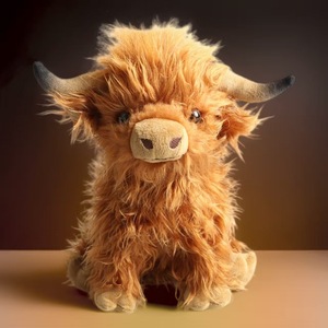 Boneka Sapi Highland Berbulu Panjang Super Lembut dengan Isian Kapas PP, Mainan Penghibur Anak untuk Usia 14+ - Product Image 5