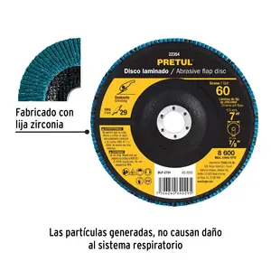 Master con 80 unità disco laminato 7 ', grana 60 centro 7/8', fibra, PRETUL - Product Image 2