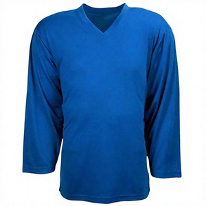 Jersey de Hockey sobre Hielo Unisex con Cuello en V y Manga Larga, 100% Poliéster, Transpirable, Corte Regular, Nombre del Equipo, Antibacteriano, para Todas las Temporadas, Deportivo - Product Image 4