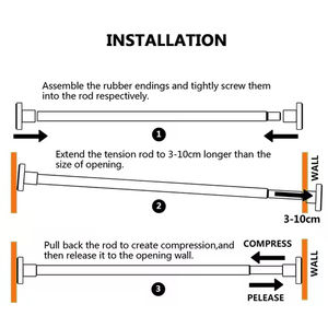 <span class=keywords><strong>Tringle</strong></span> à rideau de douche forte tenue <span class=keywords><strong>sans</strong></span> perçage, <span class=keywords><strong>tringle</strong></span> à rideau, acier inoxydable ne s'effondre jamais pour salle de bain, cuisine - Product Image 5