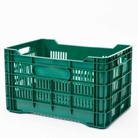 Caisse en plastique à mailles de haute qualité, grande capacité, recyclable, empilable, pour le stockage agricole
