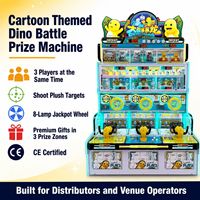 Machine d'arcade à monnayeur Magic Amusement IP Series Battle Vs. Baobao Dragon Shooting pour 3 joueurs, avec lumières clignotantes, en métal et acrylique