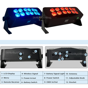 Độ sáng cao đám cưới LED uplights 12x18W rgbwa UV không dây <span class=keywords><strong>DMX</strong></span> Pin rửa ứng dụng ánh sáng & IR cho DJ Sân khấu sự kiện Câu lạc bộ Đảng - Product Image 4