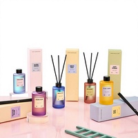 Diffuseur d'ambiance en verre Rainbow Amber, coffret de diffuseur de parfum d'intérieur, senteur naturelle, décoration