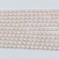 Chaîne de perles d'eau douce naturelles de 7-8 mm en forme de riz, perles de riz sélectionnées pour la fabrication de bijoux haut de gamme, vente en gros en usine