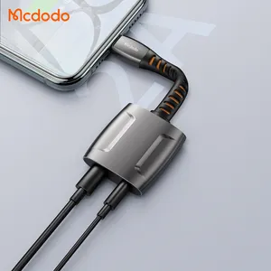 Mcdodo adaptor panggilan kabel Audio Aux 634, Earphone Audio Jack 3.5mm, pemisah konverter Headphone untuk adaptor pengisi daya IPhone OTG