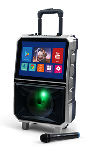 Haut-parleur karaoké portable 2110 40W avec écran de <span class=keywords><strong>14</strong></span>,<span class=keywords><strong>1</strong></span> <span class=keywords><strong>pouces</strong></span> et poignée pour système KTV domestique et utilisation <span class=keywords><strong>en</strong></span> extérieur, lumière RVB colorée - Product Image 2