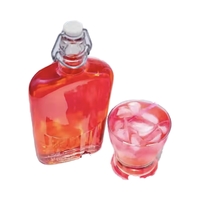 Bouteilles à liqueur en verre cristal à bouchon basculant, avec capsule couronne estampée à chaud, scellées pour le brandy, les sodas, les jus, le café et les boissons – Vente chaude