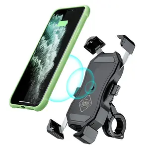 Soporte Universal para Teléfono Móvil de Motocicleta, Cargador de Teléfono Inalámbrico con USB, Rotación 360