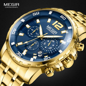 <span class=keywords><strong>MEGIR</strong></span> 2068 marque de mode montres pour hommes 3ATM étanche calendrier chronographe en acier inoxydable or <span class=keywords><strong>montre</strong></span> de luxe Reloj Mujer - Product Image 1