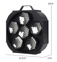Kimu Silver 6 Başlı Döner Aynalı Top Şişme Projeksiyon Işıkları RGBW Renkler DMX512 Kontrolü Yüksek CRI 90 Halojen Ampuller Sahne