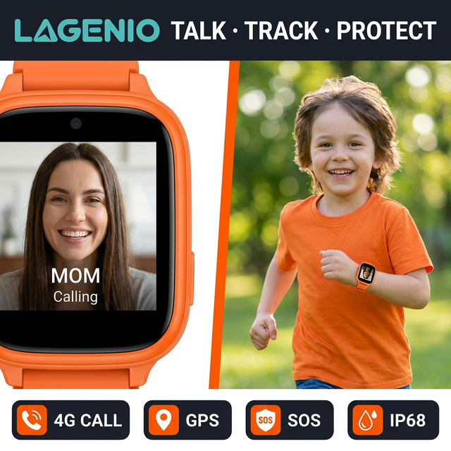 LAGENIO Global Version 4G Kids Smart Watch SIM Card Slot GPS WIFI Video Chat Pedometer Smart Watch for Student Study Tool Gift