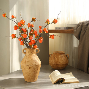 Arreglo Floral Artificial de Ramas de Caqui de Yihua, Flor de Seda para Decoración del Hogar, Estilo Moderno y Simple, Color Rojo Anaranjado - Product Image 2