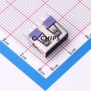 XUDF-012-0107D USB Connector Through hole Component (THT) Connector Type-A USB 2.0 Female Through Hole - Product Image 1