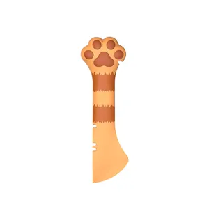 Pata de gato con mango largo, vajilla para cachorros, botella de gato duradera de silicona impresa, cuchara de comida, espátula, abrelatas