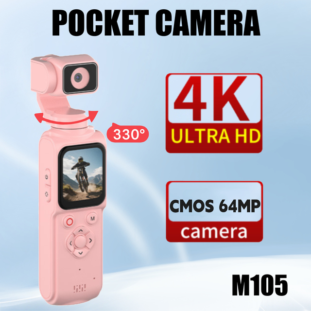 2026 New Quality Portable Handheld Gimbal Camera 4K 1080p Touchscreen Wi-Fi BT CMOS Vlog 330 Wide Angle 10x-20x Optical Zoom