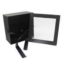 Boîte cadeau avec fenêtre, boîte d'emballage pour fleurs, papier pour la Saint-Valentin avec fenêtre transparente, accepte les commandes personnalisées, carton rectangulaire
