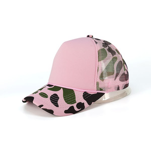 High Quality Camo Printed Logo Custom <strong>Mesh</strong> Pink Orange Digital Camouflage Foam Trucker Hat <strong>Cap</strong> for Men Women - Product Image 2