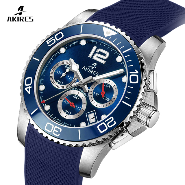 Akires Wholesale Price Custom Chronograph Automatic Quartz Watch Imported Movement TOP Brand Luxury Men Pilot Wrist Watch