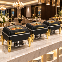 Plat de service de luxe en acier inoxydable avec chauffe-plats isolé visible – Équipement de restauration pour buffet, hôtel, mariage