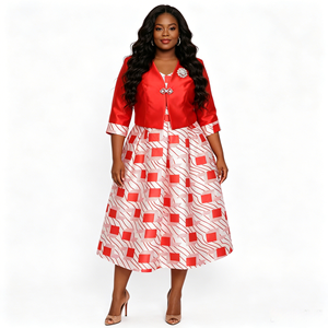 Tenue de cérémonie élégante pour femme, deux pièces blanches, grande taille, collection 2026 - Product Image 5