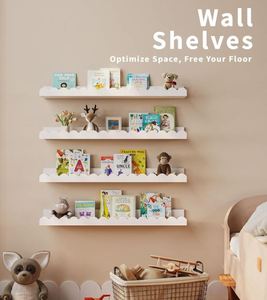 23 <span class=keywords><strong>inch</strong></span> Vườn Ươm kệ sách, <span class=keywords><strong>4</strong></span>-Pack trắng nổi vỏ sò Kệ phòng ngủ trẻ em Toddler bé phòng vỏ sò kệ - Product Image 4