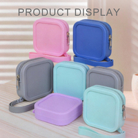 Mini trousse de maquillage en silicone grande capacité, housse anti-poussière, petite pochette à monnaie, organiseur de voyage pour cosmétiques, sac à main pour articles de toilette pour femmes