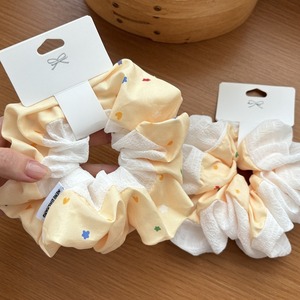 Nouveau gros français coloré imprimé fleuri étoile cheveux chouchous belle douce fille cheveux <span class=keywords><strong>boucle</strong></span> queue de cheval cravates cheveux accessoires - Product Image 1