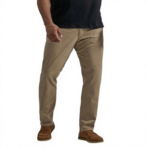 CRUEL WOLF Pantalon décontracté pour homme en coton tissé léger, écologique, anti-rétrécissement, délavé, taille mi-haute, fermeture éclair, coupe droite - Product Image 2