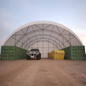 Abri conteneur à double structure résistant aux UV et imperméable de 40x40x15 pieds avec panneau arrière <span class=keywords><strong>fermé</strong></span> - Product Image 6