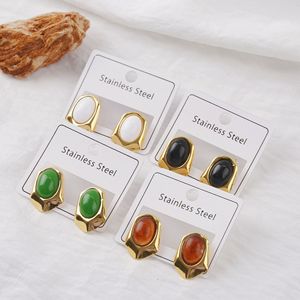 <span class=keywords><strong>Orecchini</strong></span> a Perno con Occhio di Gatto e Girasole in Acciaio Inossidabile per Donna, Placcati Sottovuoto, Gioielli di Lusso alla Moda, Regalo - Product Image 3