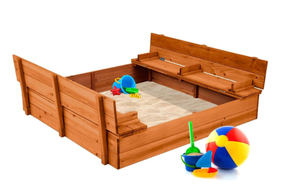 <span class=keywords><strong>Fritzi</strong></span> Sonnendach 140x140x120cm Sandkasten Aus Naturholz Fichtenholz Mit UV-Schutz Einfach Zu Reinigendem Kiefernholz - Product Image 3