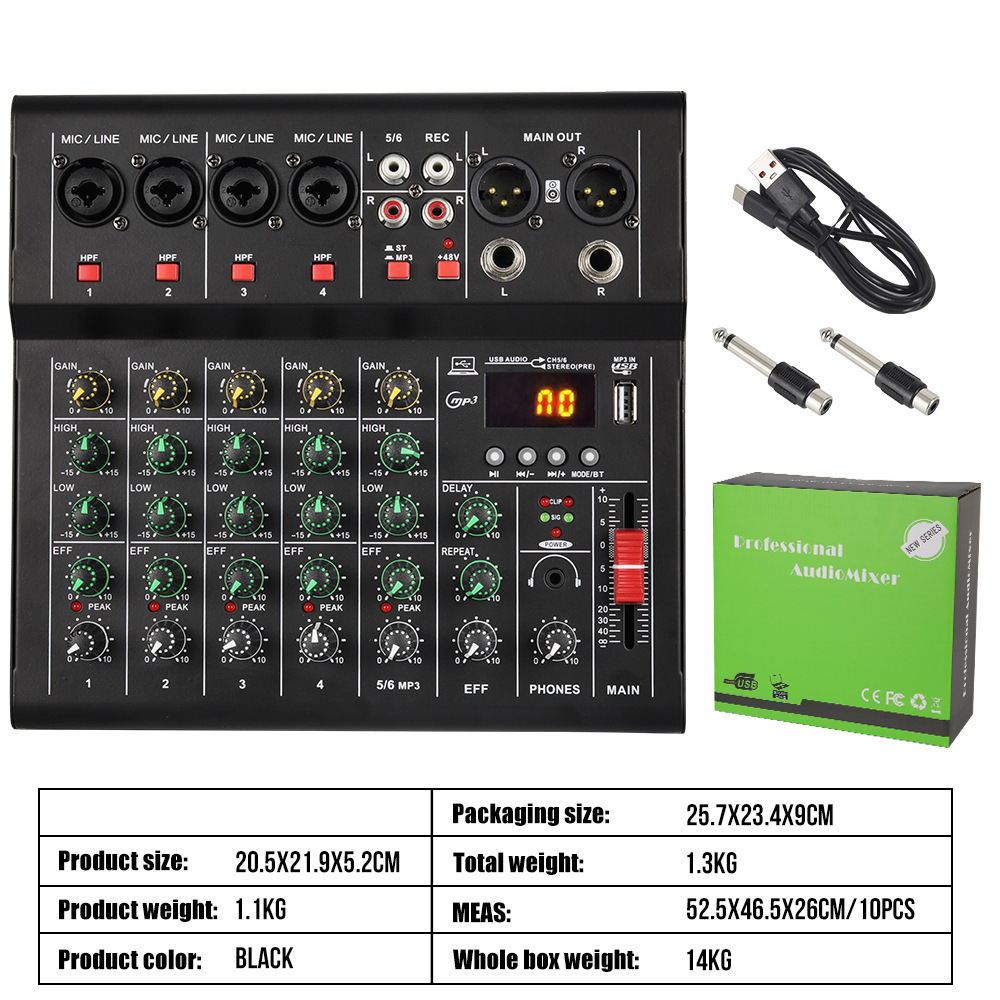 6 Channel Black