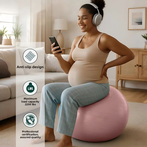 Ballon de grossesse et d'accouchement en PVC extra épais, ballon de yoga et de massage pour la maternité, anti-éclatement, antidérapant, stabilité 440LB - Product Image 6
