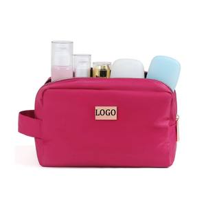 친환경 맞춤형 여행용 핑크 여성 대량 세면도구 화장품 파우치 가죽 메이크업 오거나이저 - Product Image 2