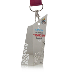 Plaques en laiton à ruban court, vente directe d'usine, médaillon personnalisé, Taekwondo - Product Image 4